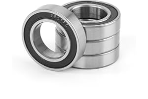 JESUSTREE 4 Pièces 6801-2RS Roulement à Billes Scellé 12x21x5mm Acier au Chrome et Pré-lubrifiés, Double joint en Caoutchouc, 6801RSRoulements à Billes à Gorge Profonde