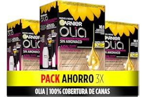 GARNIER OLIA Olia Garnier - Pack de 3 coloración permanente sin amoniaco para un olor agradable con aceites florales origen natural, color tono 10.1 rubio extra claro ceniza