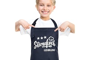 taonganui Kochschürze Kinder, Kinderschürze Schürze STERNEKOCH LEHRLING Kinder Kinder Kochschürze Grillschürze Kinder Jungen Malkittel Kinder für Jungen und Mädchen Beim Kochen Malen Grillen