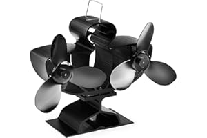 VonHaus Stove Fan – Double Log Burner Fan with 6 Blades, Heat Powered for Wood/Log Burners, Fireplaces, Stove Heaters – Silent Operation, Eco Friendly Circulation, Self Powered, 2 Year Warranty