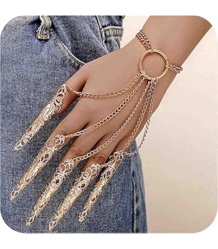 JTLB Squelette Main Halloween Bracelet Punk Rock Gothique Squelette Os Main Salon Griffe Crâne Bracelet Fête Bijoux