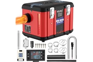 VELPAX 12V 8KW Diesel Air Heater, Toolbox Diesel Air Heater with 5L Fuel Tank, Portable All-in-one Truck Heater, Remote Control for Car Truck Boat Bus cars trucks RV campers（Red）
