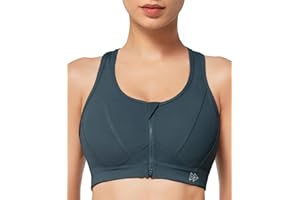 Yvette Sujetador Deportivo con Soporte Fuerte, Cierre Frontal, Malla de Gran tamaño, Espalda de Corredor para Correr, Trotar, Montar