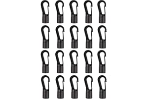 Futheda 20PCS 8mm Shock Cord End Hook Boat Kayak Canoe Bungee Shock Cord Hook Hanging End Hooks Kayak Accessories for Kayak Boat Canoe