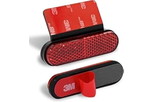 polarmotor Catadióptrico placa de moto reflector homologado E4 Mini 70×20×8mm, placa de montaje de aleación de aluminio con plegado de 150°