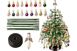 DIY Beaded Christmas Tree Kit, Sparkling Colorful, Handmade Mini Decor