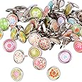 50 Stück Mini Brads Metall Musterklammern Musterbeutelklammern Verschlussklammern Klammern mit Rundkopf metall Bastelklammern
