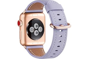 WFEAGL Kompatibel für Apple Watch Armband 40mm 41mm 38mm 44mm 45mm 49mm 42mm 46mm,Lederband Ersatzband für Herren Damen Kompatibel für iWatch Series 9/8/7/6/5/4/3/2/1,SE(Rosé Gold)