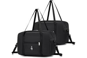 BKAZV 2x Borsa da Viaggio Bagaglio a Mano Ryanair 40x20x25，Pieghevole Borsone da Viaggio a Spalla Impermeabile Borsa per Weekend Borsone Palestra Borsa per Trolley，Nylon