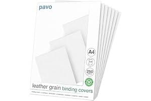 Pavo - Presentationsbindande omslag A4, Läderlook - Vit, 100 stycken
