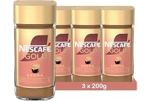 NESCAFE Gold Crema, lösligt kaffe, 200 g glas, 3-pack