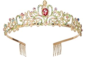 DECENTRALAND Crystal Rhinestones Wedding Tiara with Comb for Bridal Wedding Princess Queen Coronation Birthday Party Silver Crown Girl and Women Carnival Party Holiday Celebration for Adults