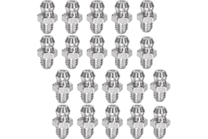 CLKE - Engrasador recto M6, engrasador para atornillar, niquelado, rosca, rosca, conexión engrasadora de latón,cabeza de engrase recta para motocicleta (plata)