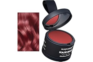 HISUNBEN Instantly Hairline Powder, Windproof & Sweatproof Hair Root Touch Up Concealer for Receding Hairline, Professional Hairline Shadow Powder with Mirror & Puff (Vibrant-Red)