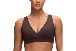 CRZ YOGA Amnings-BH med V-ringning för gravida | Butterluxe, Dubbelfodrad, Lätt stöd, Ovadderad, Yoga, Extremt mjuk, U-formad rygg, Breda remmar, Graviditet och förlossning