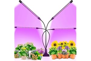 HONGXIAN Lámpara de planta, 4 cabez 72 leds lámparas led de crecimiento, lámpara de espectro completo luces de planta de crecimiento con temporizautomáticos 3h/6h/9h luz de iluminación de planta con