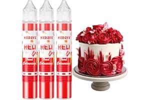 HXDZFX Red Food Colouring - 30ml×3 Bottles Concentrated Food Colouring Liquid for Baking, Cake Decorating, Candy, Macaron, Icing and Cooking - Neon Food Dye for Slime Making and DIY Crafts