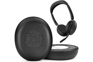 XBERSTAR Zamienniki nauszników do bezprzewodowego zestawu słuchawkowego stereo Jabra Evolve2 65 Flex z miękką skórą proteinową, zestaw poduszek z pamięcią kształtu