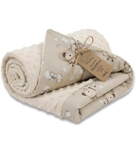 Coperta per bambini Minky a doppio strato in morbida peluche con retro a punteggi, coperta per neonati per bambini e bambini, coperta per culla e culla per bambini unisex (rosa, 30 x 101,6 cm