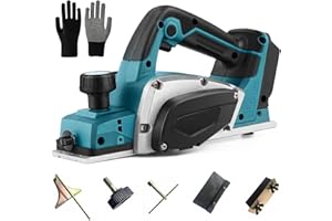 LIROPAU Rabot Sans Fil compatible avec Makita 18V Batterie, 16500RPM Raboteuse Électrique à Une Main avec Largeur de Rabotage 82mm et Profondeur 2mm, Outil de Rabot de Surface pour le Travail du Bois