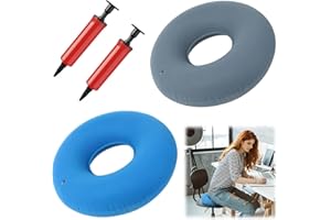 LIANGDIAN Hämorrhoiden Sitzkissen 2 Stück 90Kg Tragfähigkeit Aufblasbares Donut Kissen Runde Orthopädische Sitzkissen Steißbein Sitzring mit Pumpe für Hämorrhoiden Steißbeinschmerzen Schwangere (38cm)