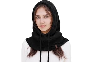 Vijamiy Unisex vintermössa 2 i 1 balaclava huva halsduk | Justerbar dragsko termisk elastisk mössa och halsduk för utomhusakt