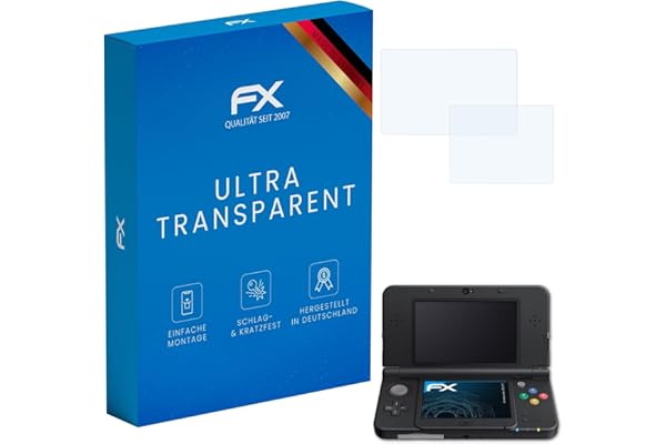 atFoliX Film Protection d'écran compatible avec Nintendo New 3DS 2015 Protecteur d'écran, ultra-clair FX Écran protecteur (Set de 3)