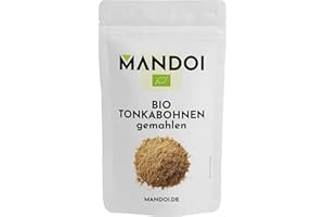 ‎MANDOI Mandoi BIO Tonkabohne gemahlen 25g, feinstes Tonka Bohnen Pulver aus Brasilien zum Backen