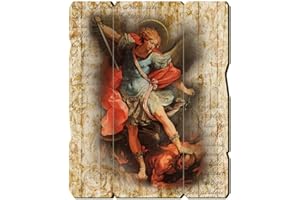 F.LLI BONELLA Fratelli Bonella | Wooden Picture Contoured Vintage Style of San Michele 19x24cm | Made in Italy