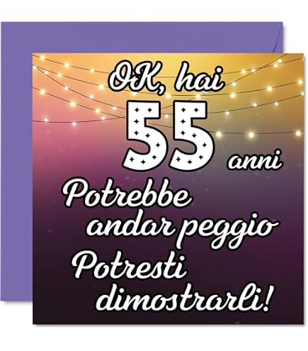 Liif Biglietto Auguri Pop-Up 3D Per 55° Compleanno - Con Palloncino E Champagne, Per Donna, Uomo, Mamma, Papà, Con Busta