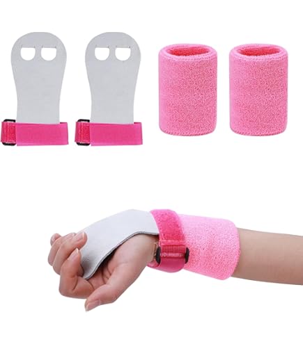 1 Paire Maniques Gymnastique Fille Avec Bandes Poignet - Protection Mains Barre Et Tractions