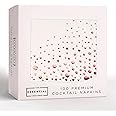 Stylish 5x5 Inch Rose Gold Napkins -100 Pack of White and Rose Gold Cocktail Napkins - Add Sparkle to Your Event with Party Napkins - 3 Ply Paper Napkins