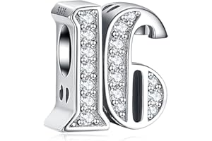 Amuefer Numéro Charms pour Bracelets Pandora et Colliers Argent Sterling Joyeux Anniversaire Perle Happy Birthday Charme Noël Bijoux Cadeaux pour Femme Fille Enfant