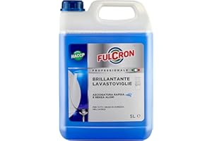 FULCRON Brillantante Lavastoviglie, Additivo Acido Concentrato, Assicura Un'Asciugatura Rapida e Senza Aloni, 5 L, Liquido