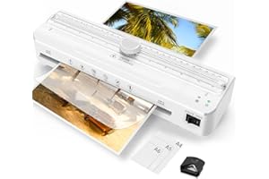 RAYCIAL A4 Laminator Machine Built-in Cutter with 10 Laminating Pouches and Corner Rounder, Fast Warm-up, Hot & Cold Laminator Kit for Home, Office & School Use