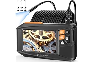 Ennovor Camera Endoscopique 10M avec Écran et Lumière, 1920P HD Camera Inspection Canalisation Industrielle, Écran IPS 4,3 Pouces et 8 LED Réglables, No App No WiFi Caméra Câble Semi-Rigide (33FT)