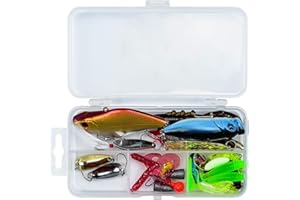 Songway Fishing Lure Kits Soft Lure Set Mixed Universal Assorted Fishing Baits Kit for Saltwater and Freshwater With Tackle Box