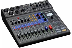 ZOOM LiveTrak L-8, 8-kanals digital mixer och 12-spårs ljudinspelare för professionella podcasts och musikproduktioner - 8-kanals USB-ljudgränssnitt