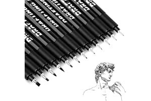 Moosono Fineliner Schwarz Stifte, 12 Stück Fineliner Stifte Set, Wasserfest Tuschestifte, Zeichenstifte Dicke und Dünne zum Zeichnen, Skizzieren, Technische Zeichnung