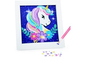 Frundoo Diamond Painting Kit Completo, 5D Diamond Painting Unicorno mit Holzrahmen, DIY Diamante Painting Bambini Pittura Kit, Decorazione Per Casa Paret Regali Artigianali
