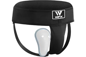 WFX Groin Guard for Boxing Kickboxing and MMA Fighting Muay Thai Abdominal Adjustable Sparring Groin Protector Jockstrap Taekwondo Karate Training Underwear for Martial Arts Jiu Jitsu BJJ