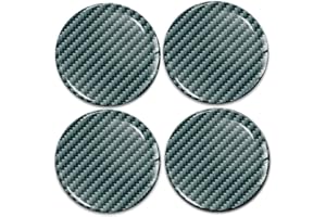 Biomar Labs® 4 x 60mm 3D Adesivi in Silicone per Coprimozzo Cerchione Copricerchi Tappi Ruote Auto Tuning Silver Black Carbonio Argento Nero A 10660
