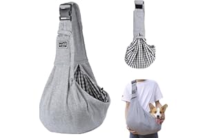 FORHOME Sac de Transport en Bandoulière pour Animal de Compagnie, Sac de Transport Sécurisé pour Animaux Domestiques, Plus Grand pour Convenir aux Chiens et Chats de Taille Moyenne (Gris)