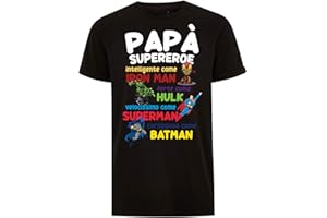 MY DIGITAL PRINT T-Shirt Maglia Maglietta Idea Regalo per la Festa del papà, papà Supereroe, Superman, Batman, Hulk, Ironman