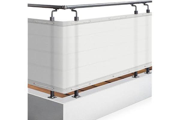 Sol Royal Brise Vue Balcon Extérieur PES SolVision PB2 90x500 cm Blanc – Brise Vent Terrasse avec Œillets, Cordons, Résistant à l'eau & aux Intempéries – Cache Balcon 160 g/m² avec Protection UV