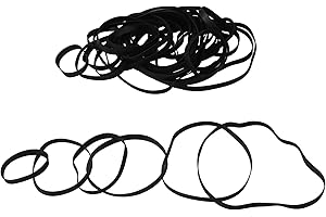 Yibuy 50 Pcs Flat DVD Drive Rubber Straps with Different Sizes, 0.16 Inch Width