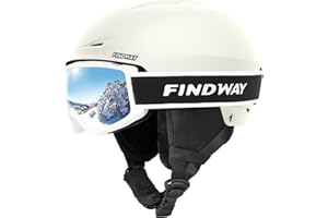 Findway Kit de Casco Esquí con Gafas Esquí, Casco Snowboard para Hombres Mujeres y Jóvenes, Casco Prueba de Golpes y Viento