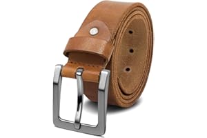 ROYALZ Skórzany pasek męski w stylu vintage, skóra bawola, z wytrzymałej skóry 4 mm, z zapięciem na trzpienie, 38 mm