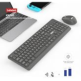 Lenovo KN260 Sessiz Kablosuz Klavye Mouse Seti - Koyu Gri, 2.4GHz Wireless, Mini Tek USB Alıcı (Wireless Silent Keyboard & Mo