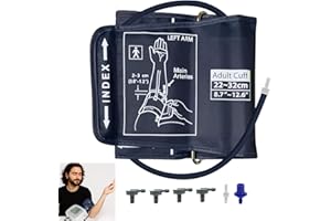 SEEFEY Brassard Tensiomètre de Remplacement Confortable pour Tensiometre Omron,Circonférence de Bras de 22 à 52 cm,Compatible avec la Plupart des Tensiomètres,Adultes-6 Connecteurs